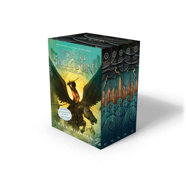 Item #47676 Percy Jackson and the Olympians 5 Book Paperback Boxed Set (new covers w/poster)...