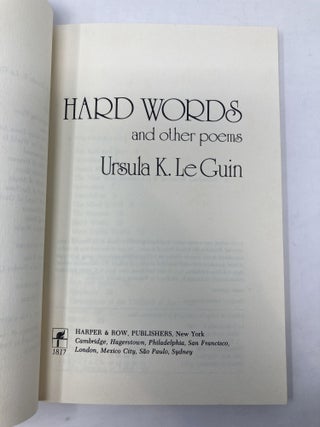 Hard Words, and Other Poems