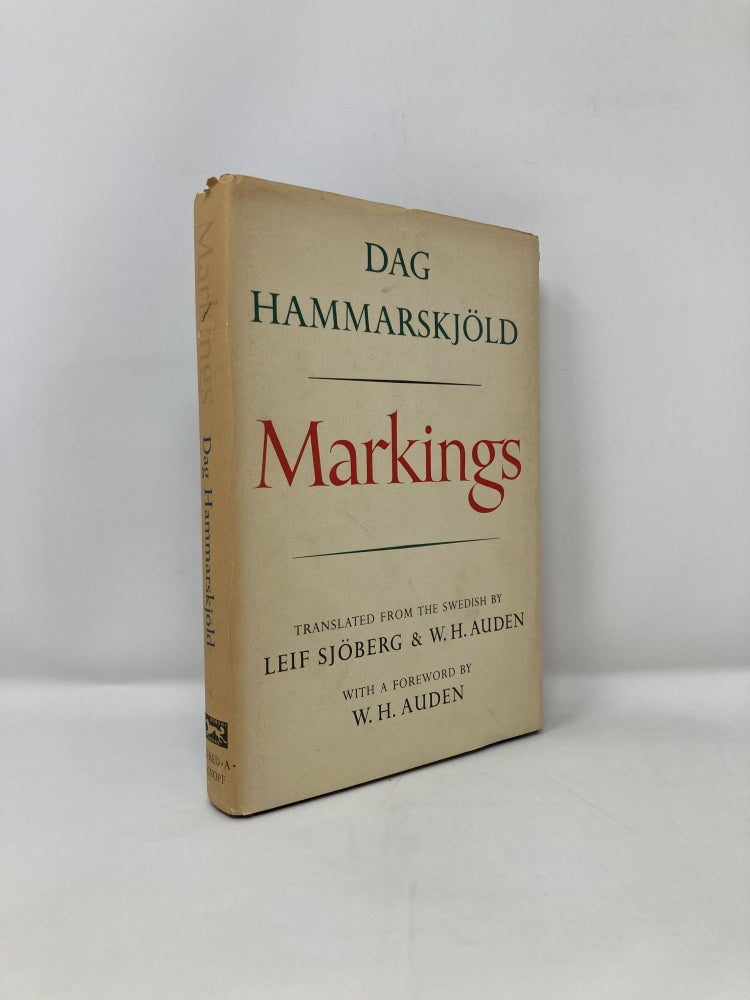 Item #106158 DAG HAMMARSKJOLD - Markings. W. H. Auden, Leif Sjoberg, Dag Hammarksjold.