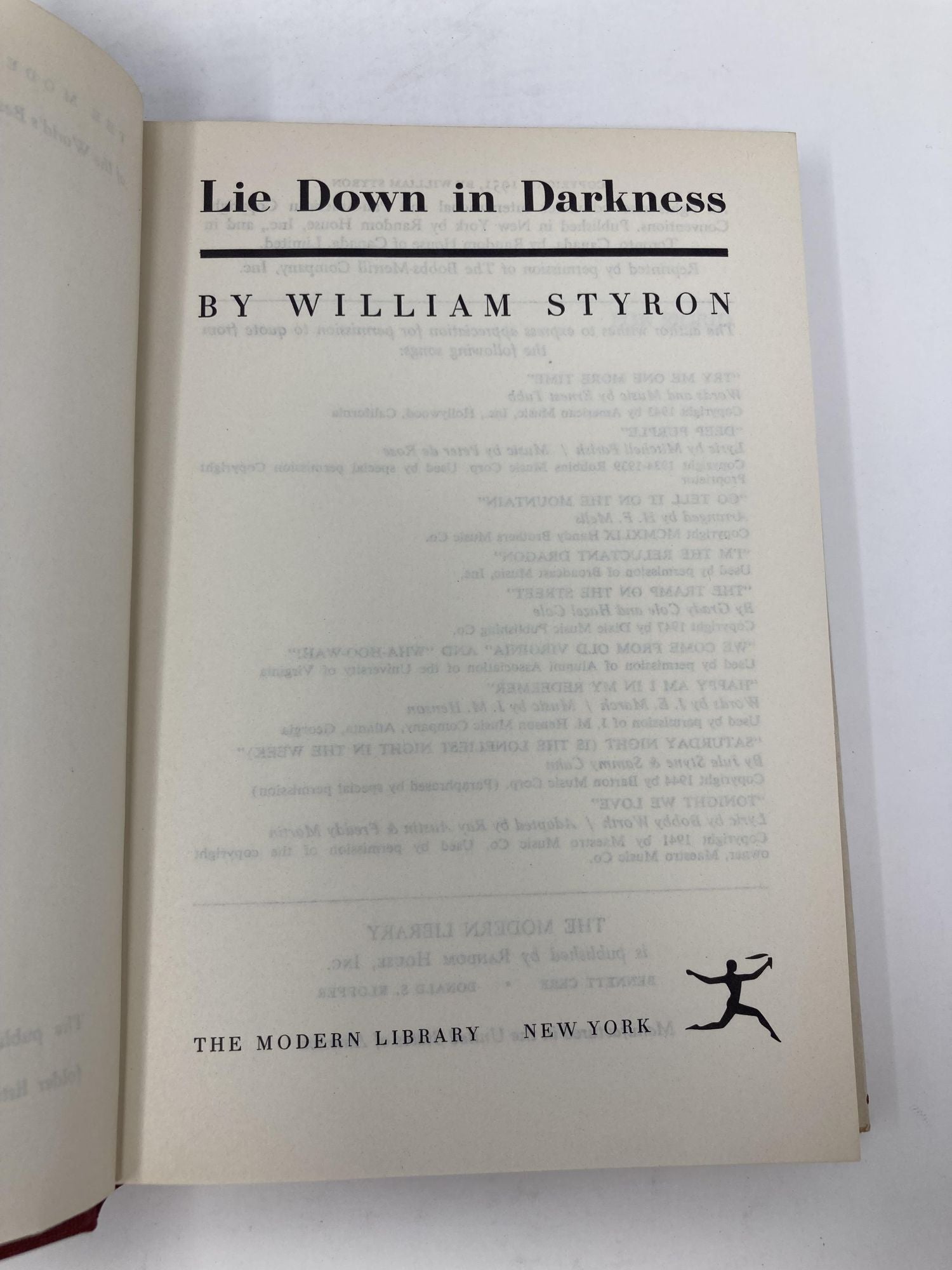 Lie Down in Darkness by William Styron on Sag Harbor Books