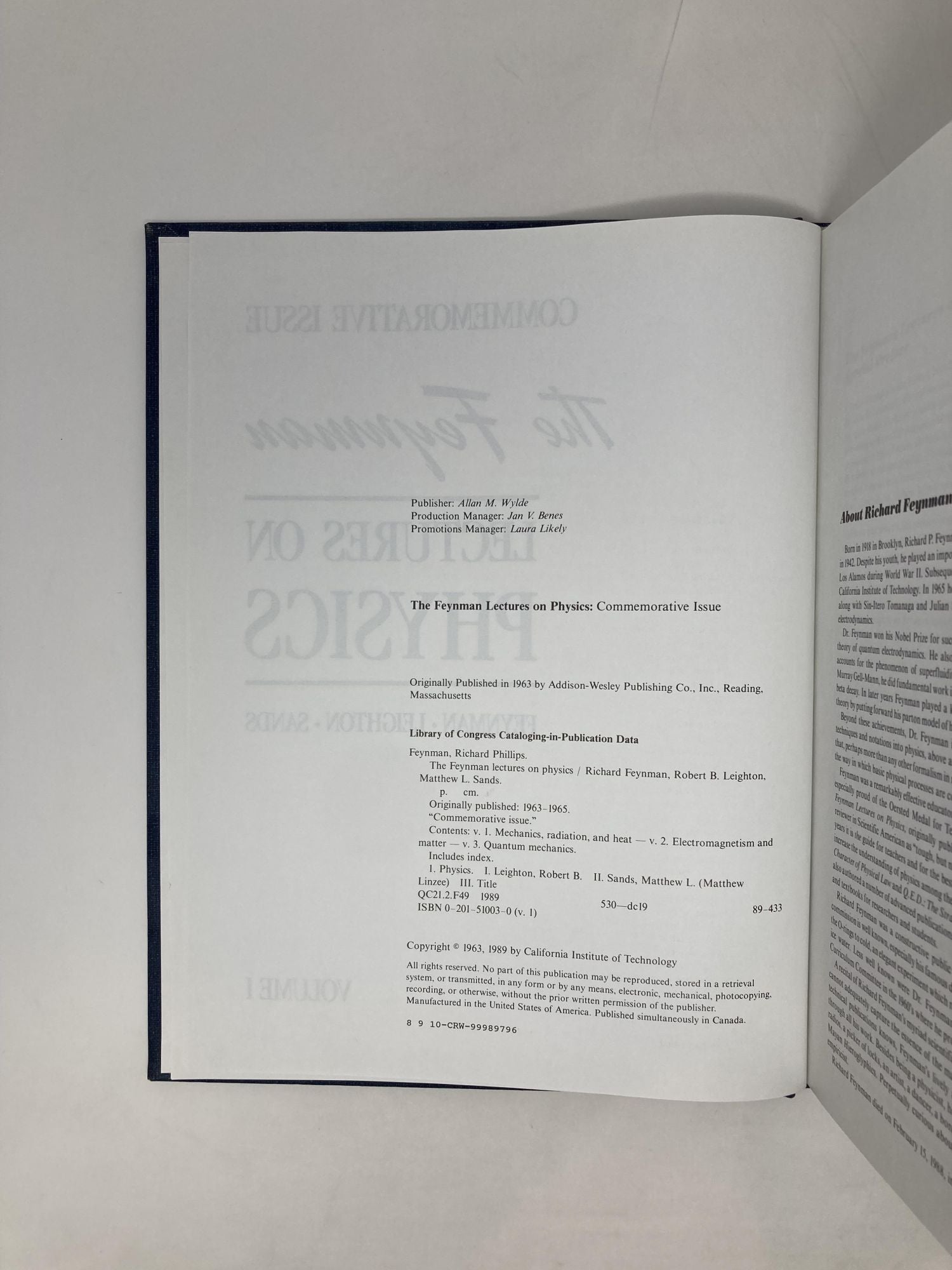 The Feynman Lectures on Physics: Commemorative Issue Vol 1 by Richard P.  Feynman, Matthew, Sands, Robert B., Leighton on Sag Harbor Books