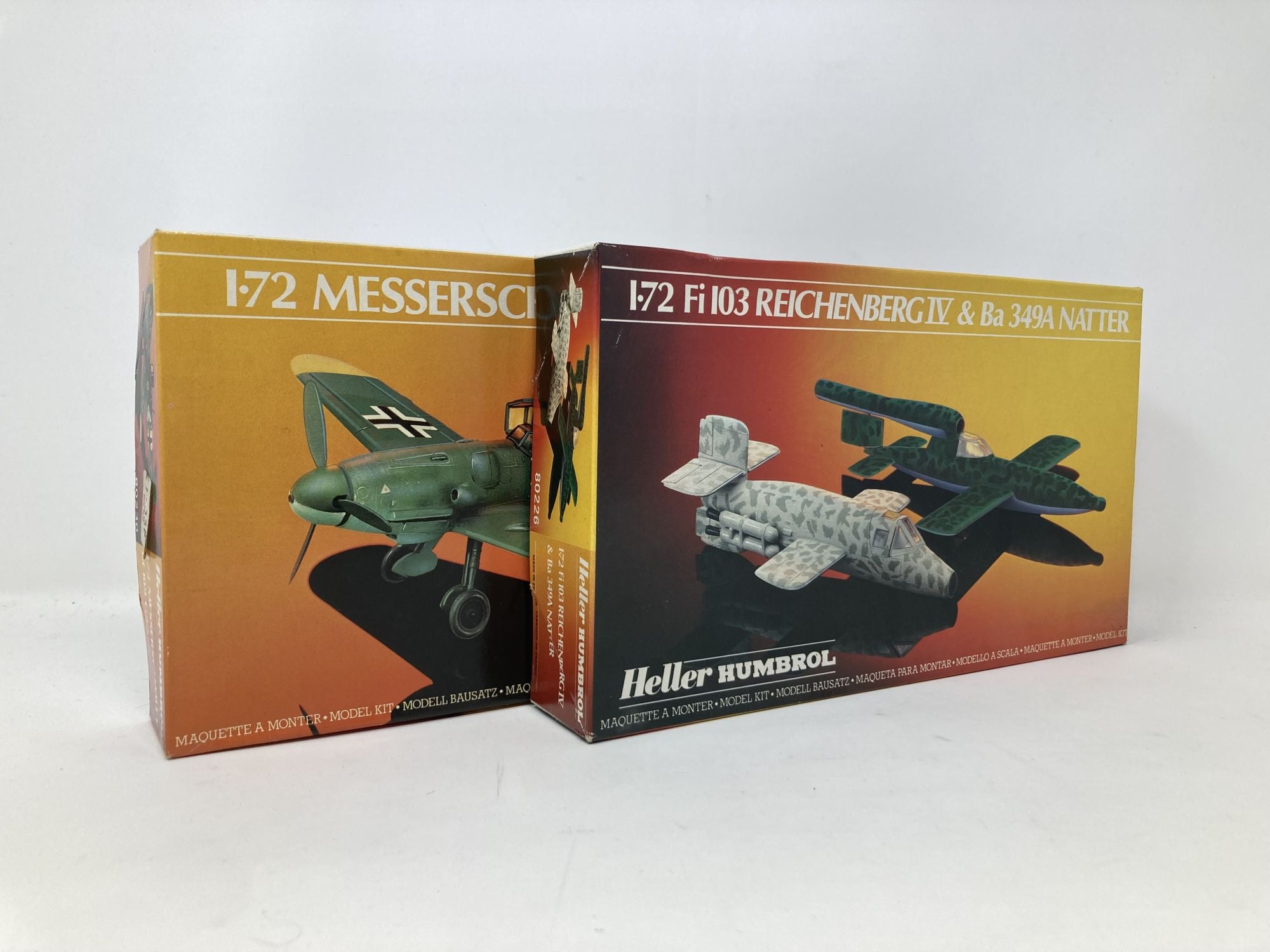 Set of 2 Heller Humbrol 1/72 Scale Model Airplane Kits Fi 103 Reichenberg  IV & Ba 349A Natter and Messerschmitt Bf 109 G2/5/6 on Sag Harbor Books