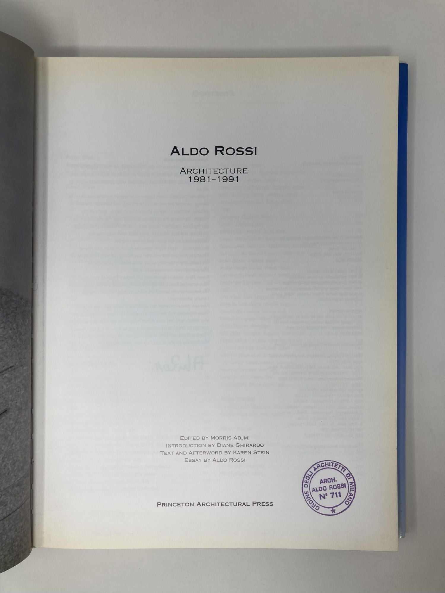 Aldo Rossi: Architecture 1981-1991 by Morris Adjmi on Sag Harbor Books