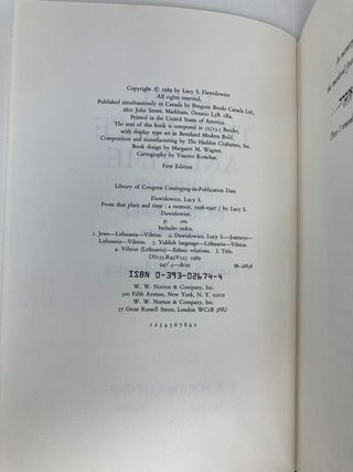 From That Place and Time: A Memoir, 1938-1947