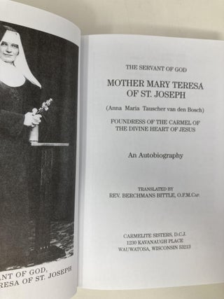 Blessed Mary Teresa of St. Joseph An Autobiography