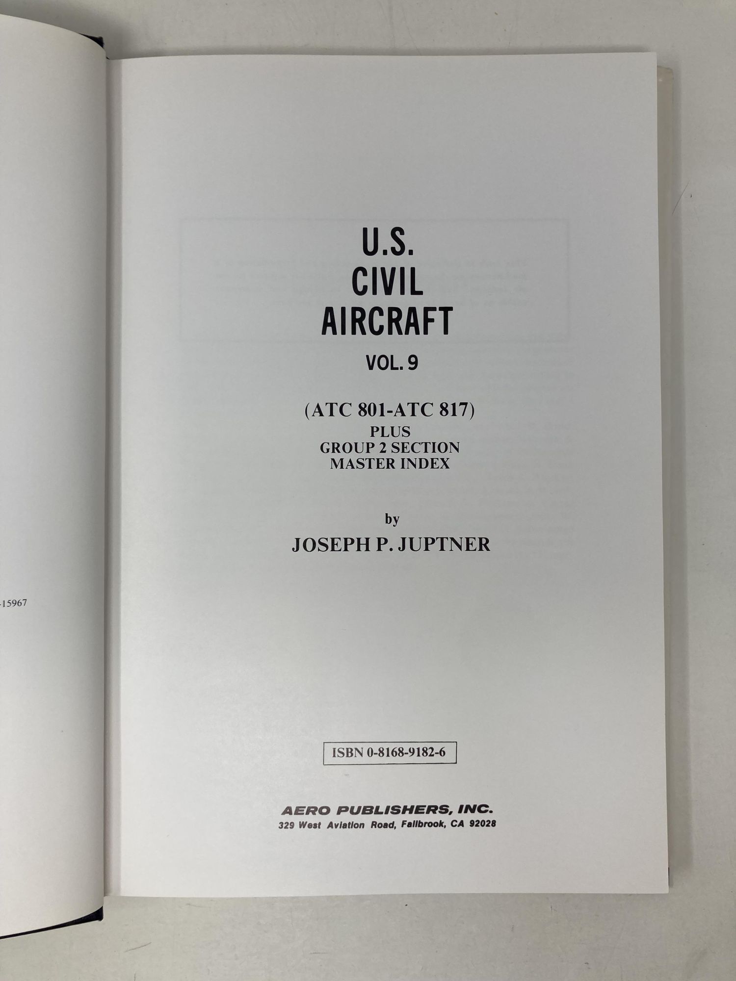 US Civil Aircraft Vol. 9 ATC 801 - 817 | Joseph P. Juptner | First