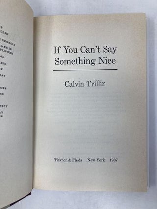 If You Can't Say Something Nice