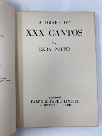 A Draft of XXX Cantos | Ezra Pound | First Edition