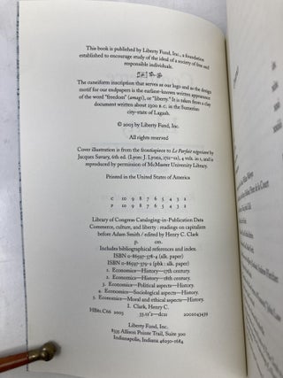 Commerce, Culture, and Liberty: Readings on Capitalism Before Adam Smith