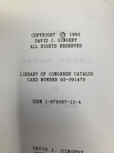 Working Sheet Metal | David J. Gingery | First Edition