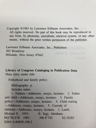 Fatherhood and Family Policy