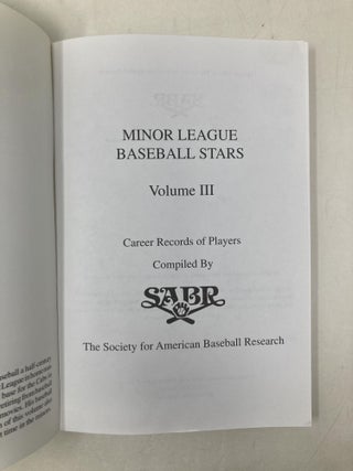 Minor League Baseball Stars, Vol. III