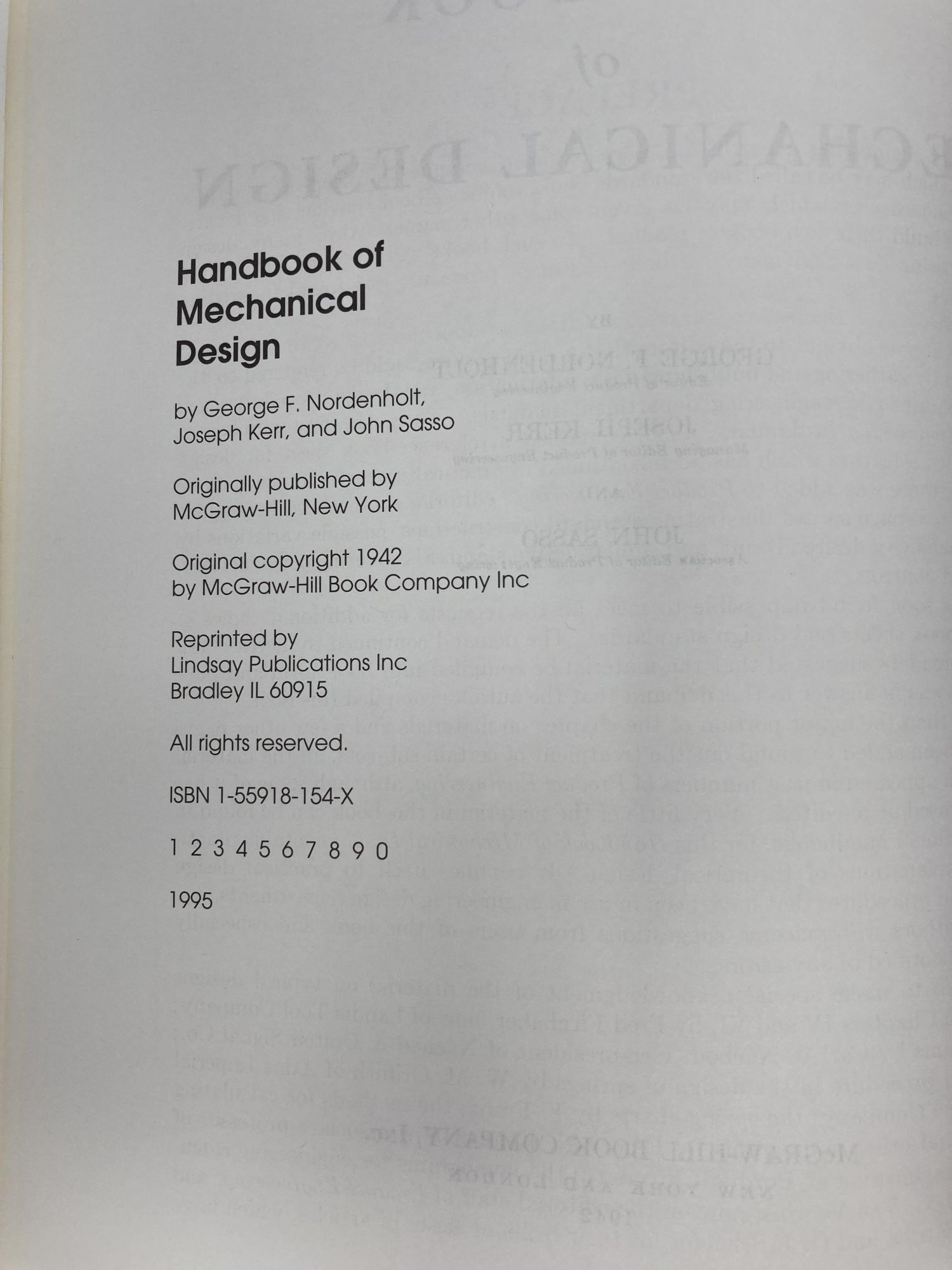 Handbook of Mechanical Design | George F. Nordenholt, Joseph Kerr