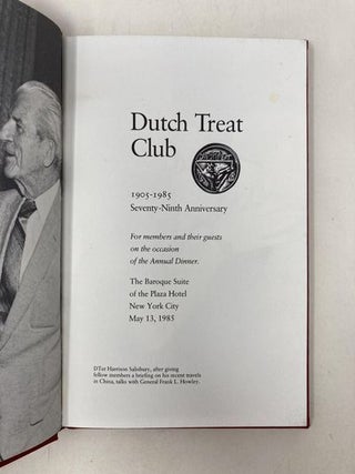 Dutch Treat Club Yearbook 1905-1985: Seventy-Ninth Anniversary