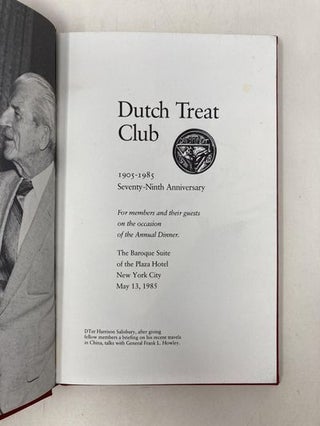 Dutch Treat Club Yearbook 1905-1985: Seventy-Ninth Anniversary