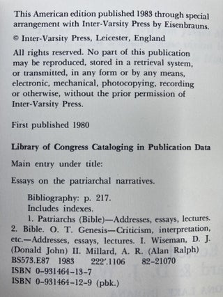 Essays on the Patriarchal Narratives