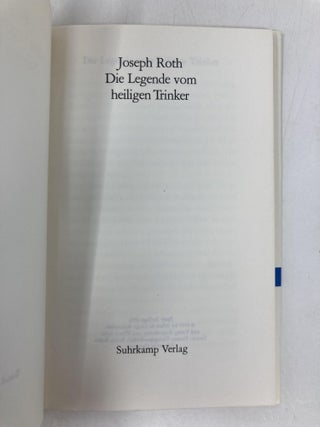 Die Legende vom heiligen Trinker. (Bibliothek Suhrkamp ; Bd. 498) (German Edition)