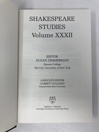 Shakespeare Studies, Volume XXXIII
