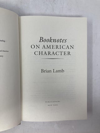 Booknotes: On American Character