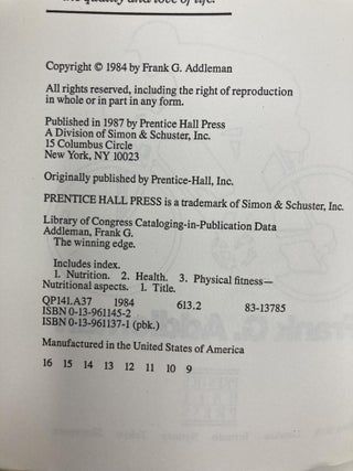 Winning Edge: Nutrition for Athletic Fitness and Performance