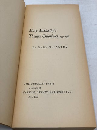 Mary McCarthy's Theatre Chronicles 1937-1962