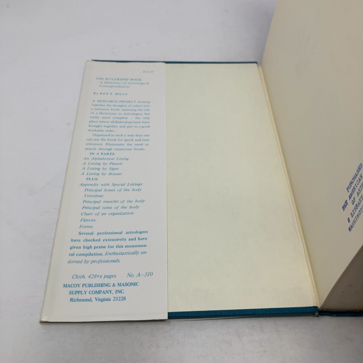 The Rulership Book: a Directory of Astrological Correspondences