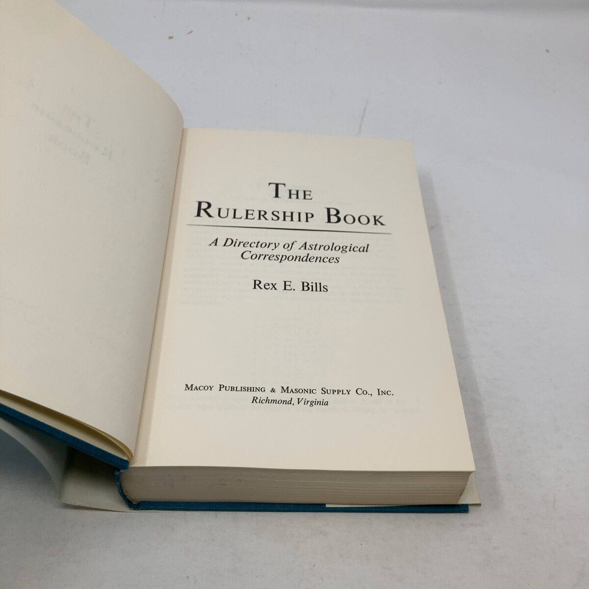 The Rulership Book: a Directory of Astrological Correspondences