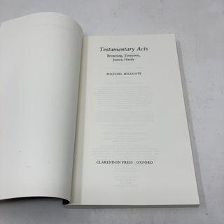 Testamentary Acts: Browning, Tennyson, James, Hardy