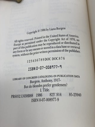 But Do Blondes Prefer Gentlemen?: Homage to Qwert Yuiop and Other Writings