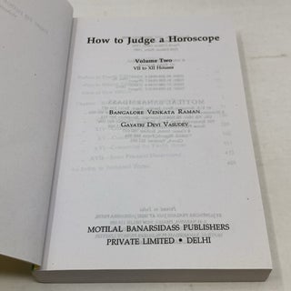 How to Judge a Horoscope, Vol. 2