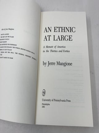 An Ethnic at Large: A Memoir of America in the Thirties and Forties. New introd. by Bernard Weisberger