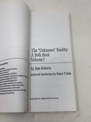 The "Unknown" Reality: A Seth Book, Vol.1