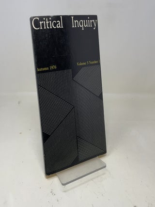 Item #360648 Critical Inquiry, September 1974, Vol. 1, No. 1. Sheldon Sacks