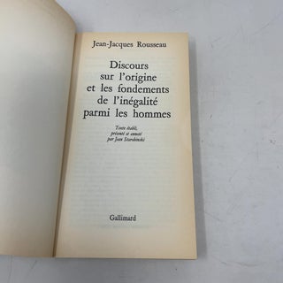Discours Sur L'Origine Et Les Fondements De L'Inegalite Parmi Les Hommes