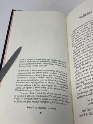 The Life & Strange Surprising Adventures of Robinson Crusoe of York, Mariner (Easton Press)
