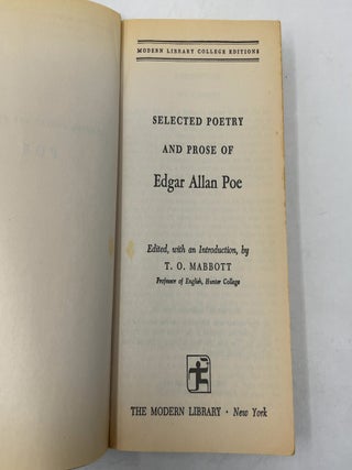 Selected Poetry and Prose of Poe (Modern Library College Editions)