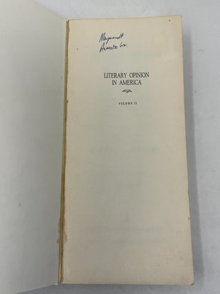 Literary Opinion in America, Volume II