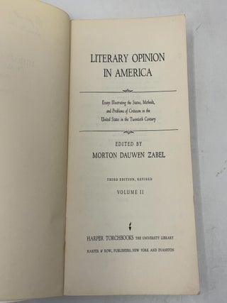 Literary Opinion in America, Volume II
