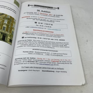 39th Auction; Rosslau Auction House OHG