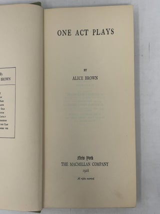 One Act Plays
