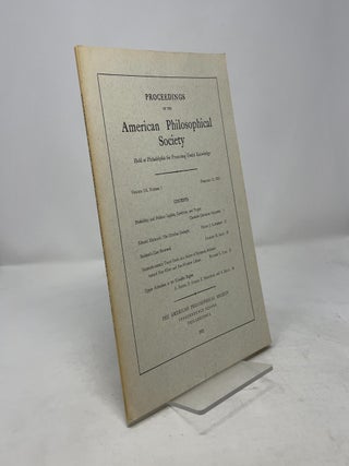 Item #389740 Proceedings of the American Philosophical Society Volume 116, Number 1. The American...