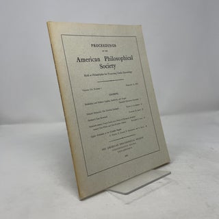 Proceedings of the American Philosophical Society Volume 116, Number 1