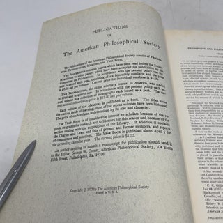 Proceedings of the American Philosophical Society Volume 116, Number 1