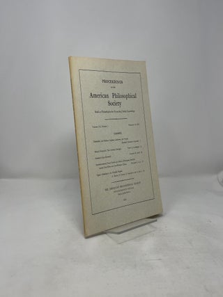 Proceedings of the American Philosophical Society Volume 116, Number 1