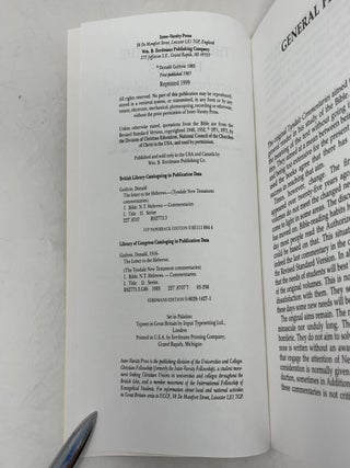 The Letter to the Hebrews (Tyndale New Testament Commentaries No. 15)