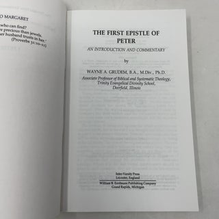The First Epistle of Peter: An Introduction and Commentary (Tyndale New Testament Commentaries No. 17)