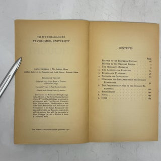 Renaissance Thought: The Classic, Scholastic and Humanist Strains