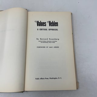 The Values of Veblen: A Critical Appraisal