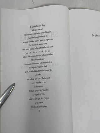 Everybody's Shakespeare: Reflections Chiefly on the Tragedies