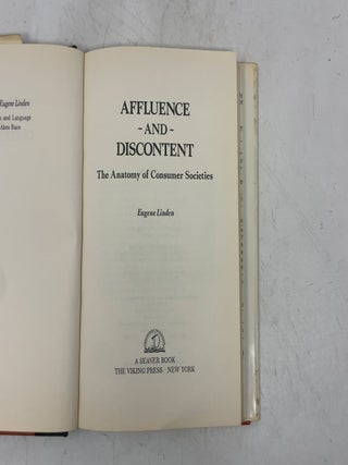 Affluence and Discontent: The Anatomy of Consumer Societies